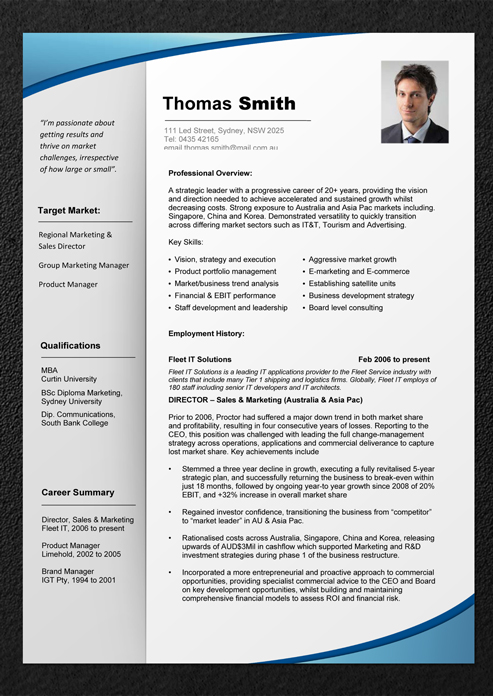 best resume template for experienced professional