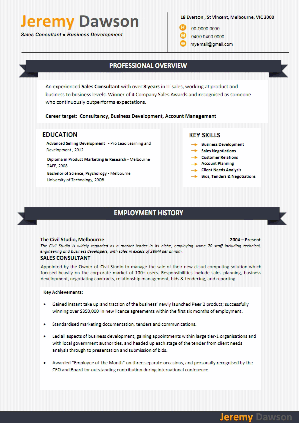 example resume sales resume